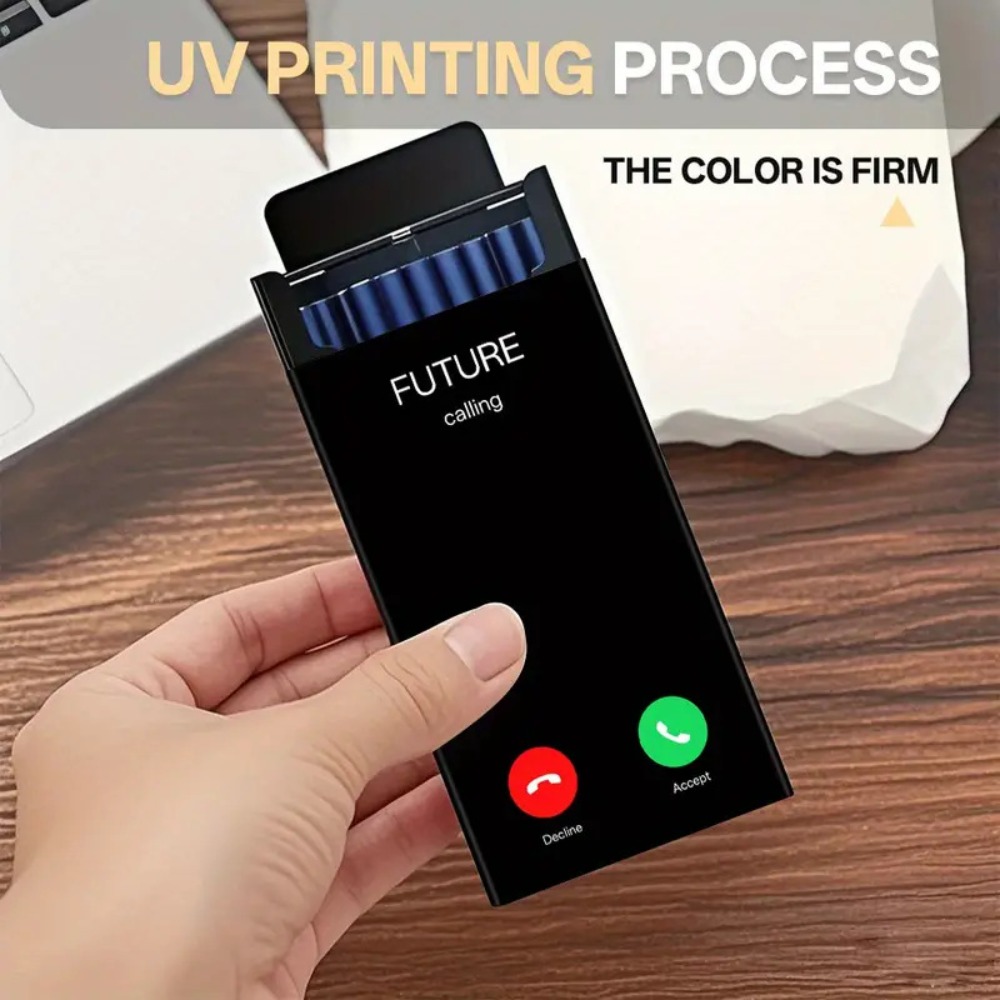 Phone Cases - Kayar Kapaklı, İnce Metal Sigara Kutusu,