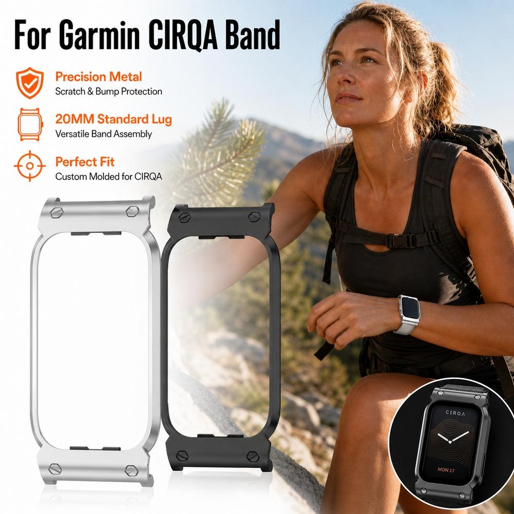 Metal Bumper Aluminum Frame Case - Garmin CIRQA için Metal Koruyucu Kılıf,