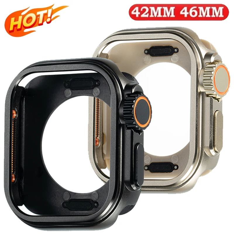 Metal Bumper Aluminum Frame Case - Apple Watch 11 10 46mm için