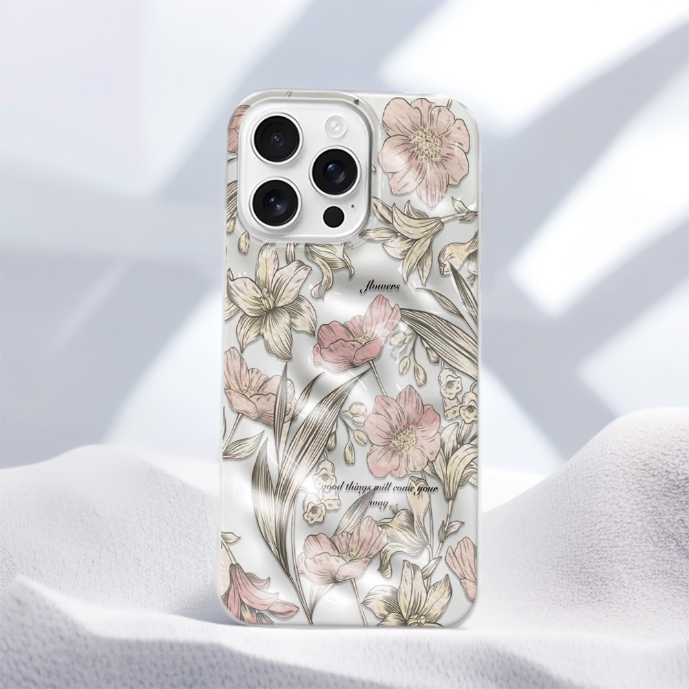 Vintage Floral Pattern Soft Case - Vintage Çiçek Desenli Zarif Estetik Trendy