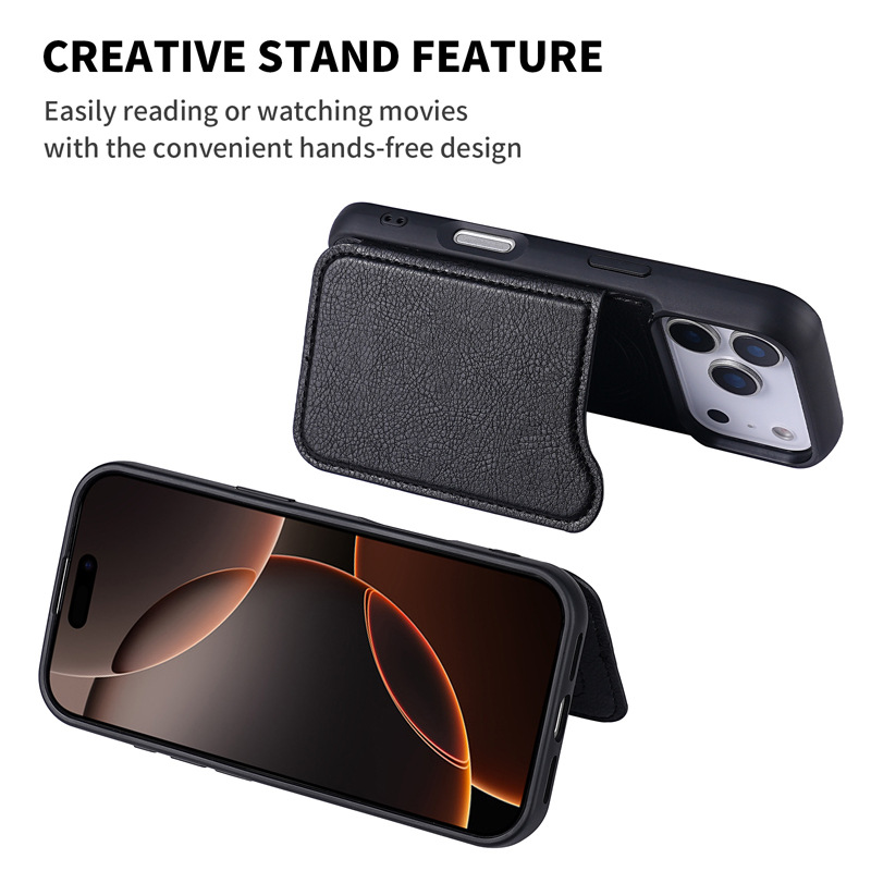 iPhone 17 Air, 16, 15 Plus, 14 - Leather Wallet Card Holder Phone Cover incelemesi ve fiyatı