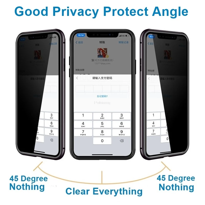 iPhone 17 16 15 14 13 12 XR 11 - Anti Spy Privacy Glass Case incelemesi ve fiyatı
