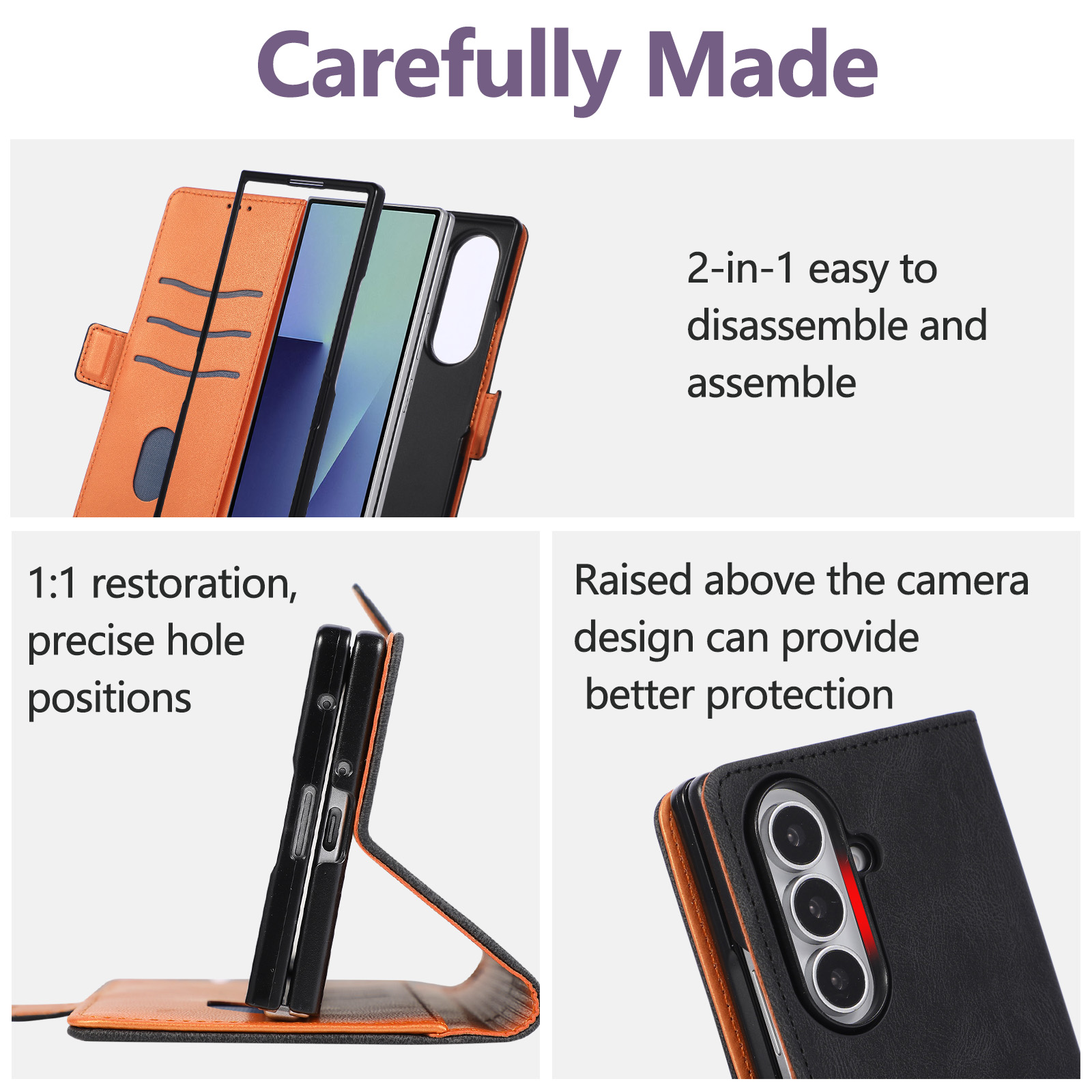 Samsung Galaxy Z Fold 8 Ultra  - Leather Wallet Card Holder Phone Cover incelemesi ve fiyatı